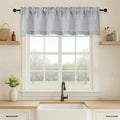 OVZME Grey Valance for Windows, Light Filtering Faux Linen Textured Small Short Valance Kitchen Curtain, Dual Rod Pocket Top Short Window Curtain for Bathroom Basement Farmhouse, 1 Piece, 60Wx14L