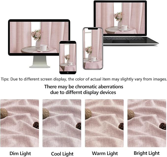 OWENIE Blush Pink Valances for Windows 1 Pcs 24 Inch Length, Light Filtering Textured Short Small Valance Curtains for Bathroom Basement Living Room, Half Window Curtains Over Sink, 60" W by 24" L