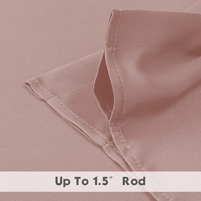 Chyhomenyc Blush Pink Valances for Window, Room Darkening Short Curtains for Kitchen Bedroom Living Room, Rod Pocket Top Small Window Treatment Valance RV Bunk Panels, 60Wx14L, 2 Pieces