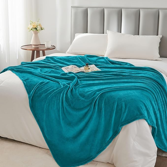 BEDELITE Throw Blanket for Couch and Bed - 300GSM Luxury Plush Cozy Fleece Blanket 50x60 Inches Bluebird, Soft Lightweight Blanket for Travel Camping
