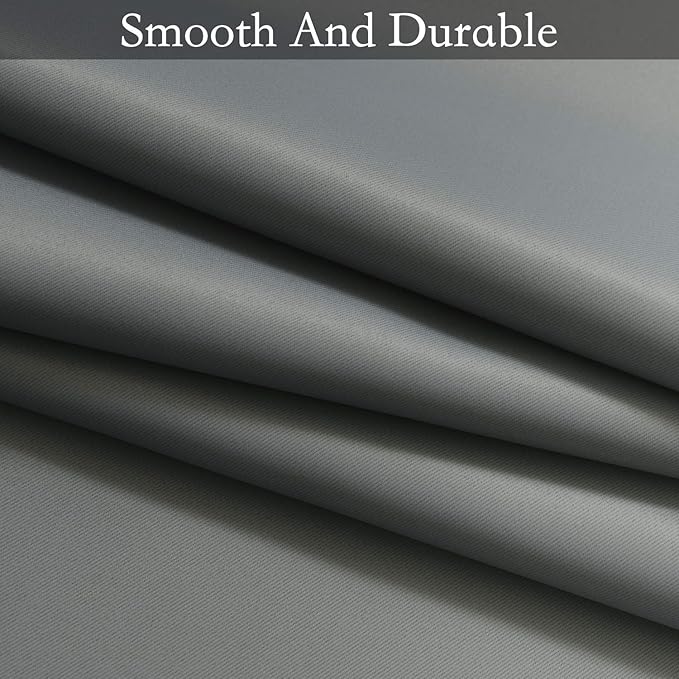 SimpleHome Ombre Room Darkening Curtains 84 inches Length for Bedroom,Grommet Gradient Light Blocking Grey to White Window Curtain for Living Room,1 Panel, 52x84 inches