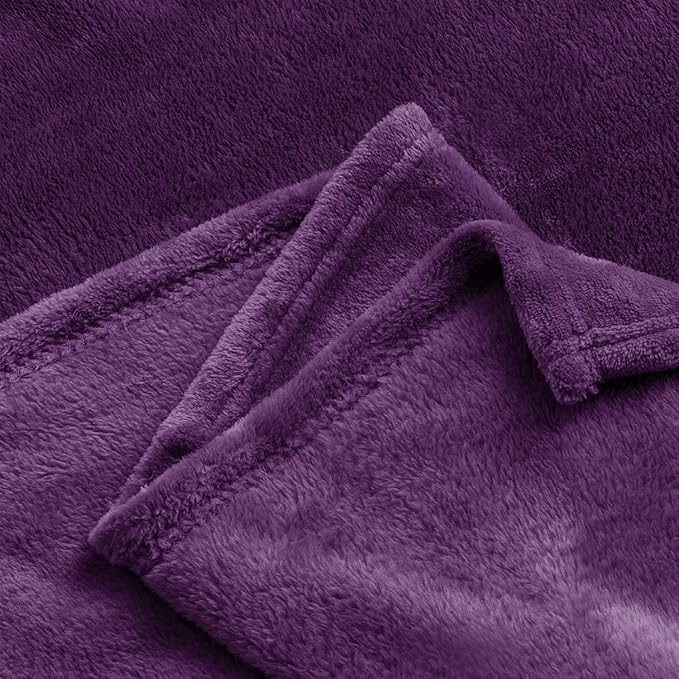 BEDELITE Fleece Blanket King Size Blankets for Bed, Luxury Plush Cozy Fuzzy Blanket 108x90 inches, Super Soft Warm Lightweight Throw Blanket All Seasons Suitable, Purple
