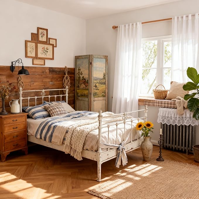 MYSKY HOME Floor to Ceiling Curtains 102 Inches White Sheer Window Drapes 2 Panel Sets Linen Look Boho Fabric Back Tab Draperies, Soft Cotton Blend Light Filtering for Living Room，50" Wide