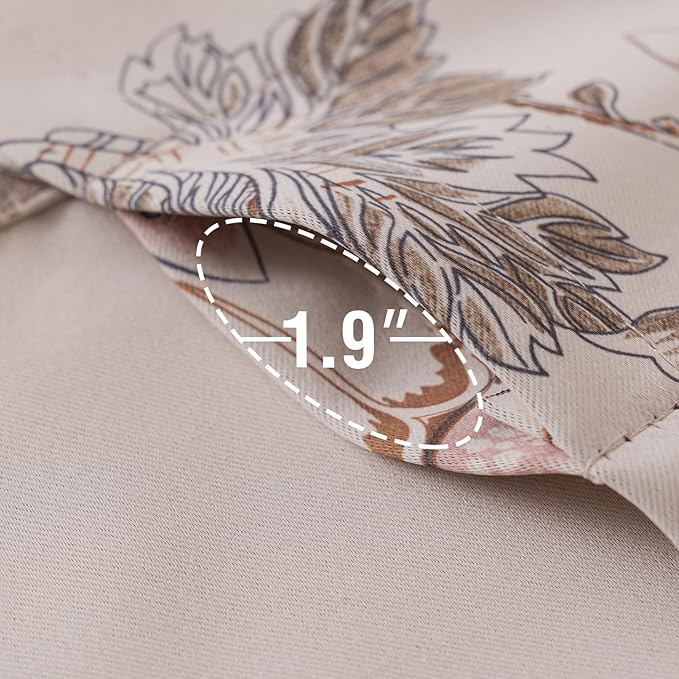 H.VERSAILTEX Blackout Curtain Valances for Kitchen Window/Living Room/Bathroom Privacy Added Rod Pocket Home Decoration Winow Valance, 52" W x 18" L, Floral in Sage and Brown