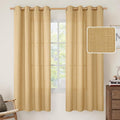 LAMIT 72 inch Linen Curtains for Bedroom, Grommet Thick Linen Textured Privacy Drapes Light Filtering Window Treatments Curtains for Living Room, Set of 2 Panels (52 x 72 Inch, Caramel Brown)