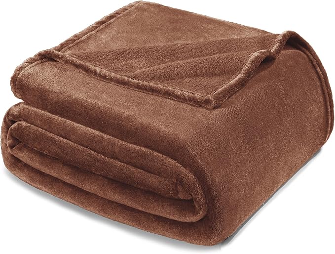 Exclusivo Mezcla Fleece Throw XL Blanket for Couch, Sofa, Super Soft and Warm Brown Blankets, All Season, Cozy, Plush, Lightweight, 50x70 Inches