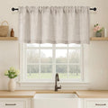 OVZME Valance for Windows, Light Filtering Faux Linen Textured Small Kitchen Valances for Windows, Dual Rod Pocket Farmhouse Short Curtain for Bathroom Basement, 60Wx22L inch, 1 Piece, Linen Color
