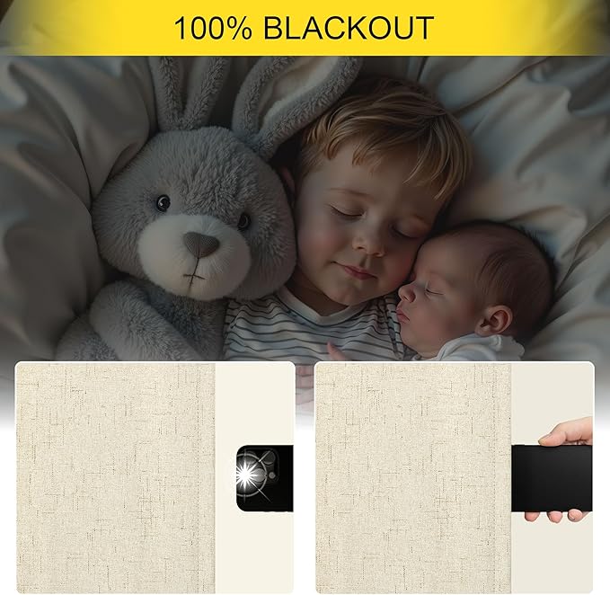 Extra Long Blackout Curtains for 10 Feet High Ceiling Living Room Large Window Back Tab Flax Linen Look Drapes 120 Inches Long 2 Panels Noise Cancelling Thermal Light Blocking Farmhouse Luxury Beige
