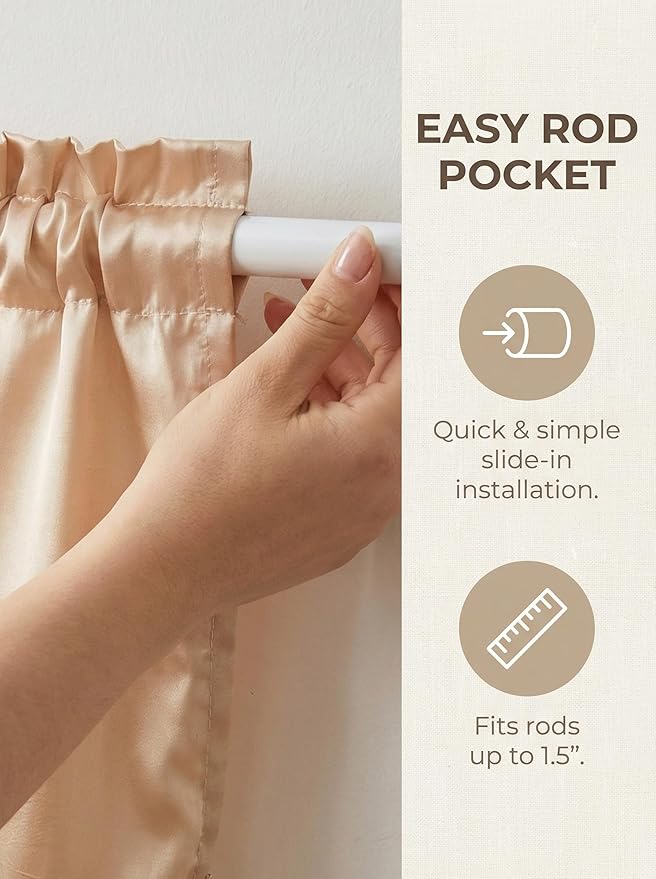 Molaxhome Swag Curtain 51 inch Length Rod Pocket Scalloped Curtain Valance Sheer Lace Panels with Hanging Crystal Beads for Kitchen Bedroom Window Treatments Drape Decor 1pc (Cloth Beige, 51Wx23L)