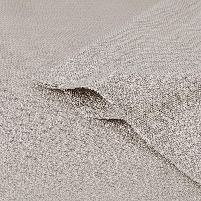Chyhomenyc Valance for Windows, Faux Linen Slub Textured Semi Sheer Small Window Kitchen Curtain, Rod Pocket Cafe Valance for Bathroom Laundry Basement, 60Wx14L inch, 1 Piece, Moon Beige