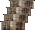 Emvency 4 Pack Valances Window Treatments, Abstract Dark Brown Art Painting Blackout Adjustable for Living Room Bathroom Bedroom Kitchen Over Sink, 52x18 Inch Rod Pocket Valances
