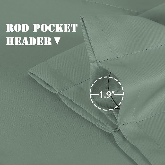 H.VERSAILTEX 2 Panels Blackout Valances for Small Windows Thermal Insulated Short Curtains Privacy Decorative Rod Pocket Shade for Kitchen/Living Room/Cafe/Bathroom/Laundry,52" W x 18" L,Green Bay