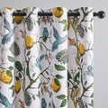 Topfinel Kitchen Curtains 45 Inch Length White Vintage Blackout Curtains for Cafe Kitchen, Short Grommet Luxury Whimsical Floral Hummingbird Patterned 45 Inches Long for Living Room Bedroom