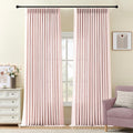 IVAPUPU Light Pink Pinch Pleated Curtains 96 Inches Long for Living Room, Semi Sheer Privacy Thick Linen Blend Curtain Memory Trained Back Tab Drapes with Rings for Girls Bedroom, 2 Panels, W40xL96