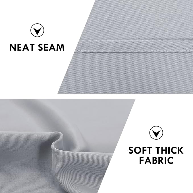 DWCN Blackout Curtains for Bedroom – Rod Pocket Thermal Insulated Noise Reducing Noise Reducing Drapes for Living Room, W 60 x L 63 Inch, 2 Panels, Silver Grey