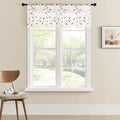 MRTREES Sheer Christmas Curtain Valance, Autumn Leaves Embroidered Valances Curtains Rod Pocket, 54x16 Inches Short Window Treatment for Living Room Kitchen Festival Decor(1 Panel, Terracotta Leaves)