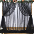 Black Tulle Backdrop Curtain for Parties 10ft x 8ft Black Sheer Photo Backdrop Curtains Drapes for Birthday Party Baby Shower Wedding Decorations