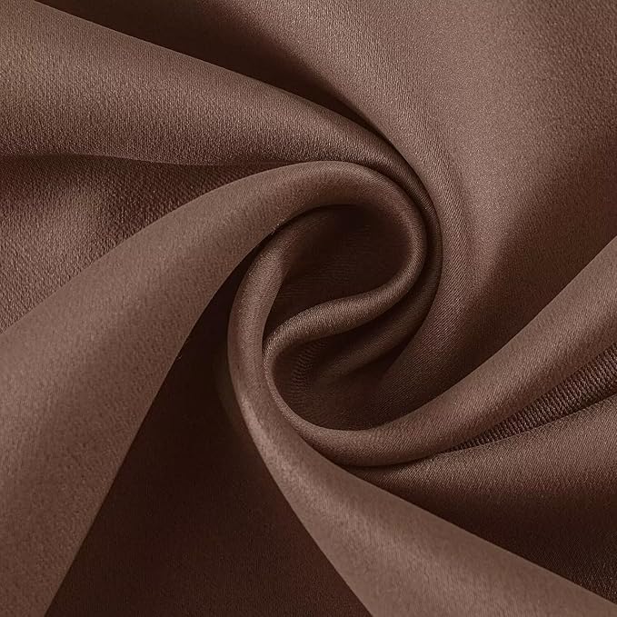 Joydeco Blackout Curtains 84 Inch Length 2 Panels Set, Thermal Insulated Long Curtains& Drapes 2 Burg, Room Darkening Grommet Drapes for Living Room Bedroom Window (W52 x L84 Inch, Brown)
