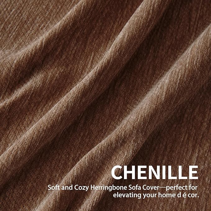 Couch Cover for Dogs, Boho Sofa Covers for 3 Cushion Couch, Chenille Sofa Slipcover for Pets Washable, L-Shape Sectional Couch Loveseat Cover Soft Throw Blankets with Tassels(71x118,Coffee)