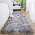 Chicrug Cute Fluffy Area Rug for Girls Bedroom, 2x6 Feet Fluffy Kids Rug for Room Decor, Shag Soft Dorm Playroom Rug, Bedside Rugs for Baby Nursery Room, Grey