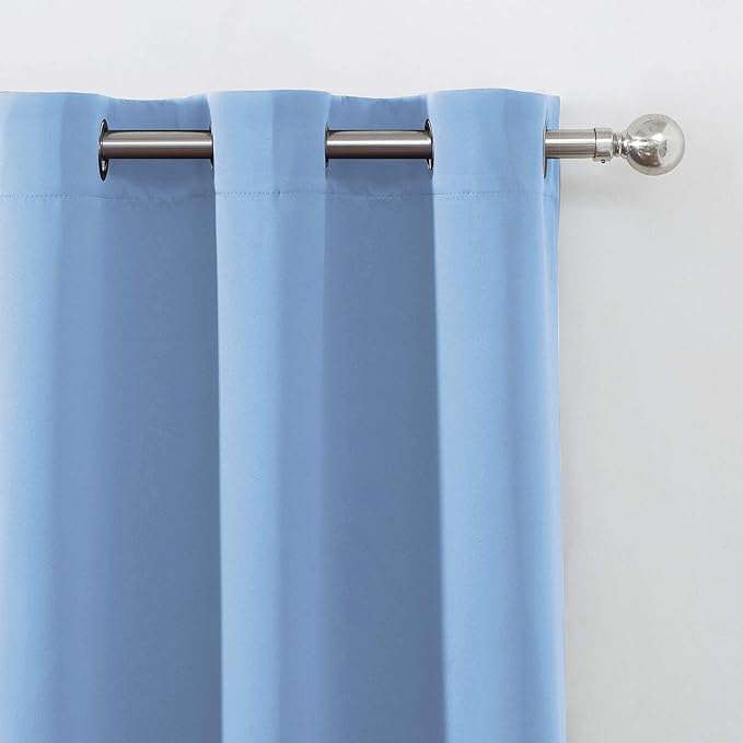 LEMOMO Sky Blue Thermal Blackout Curtains/42 x 95 Inch/Set of 2 Panels Room Darkening Curtains for Bedroom