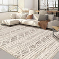 Nakagishi 7x9 Area Rug Living Room: Washable Boho Large Neutral Soft Farmhouse Modern Rugs Stain Resistant Moroccan Non-Slip Indoor Carpet for Bedroom Nursery Kids Office Dining Room- Dark Brown