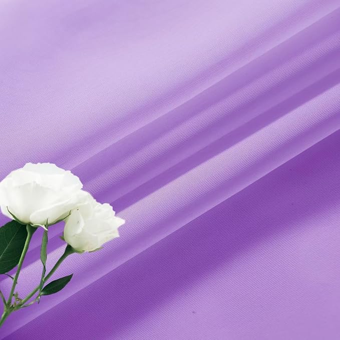 SpaceDresser Basic Rod Pocket Sheer Voile Window Curtain Panels Lavender 1 Pair 2 Panels 26 Width 40 Inch Long for Kitchen Bedroom Children Living Room Yard（Lavender，26Wx 40L）