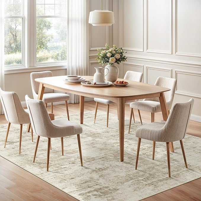 Abstract Rug 8x10 Large Living Room Rugs Neutral Modern Washable Area Rugs for Bedroom Dining Room Non-Slip Stain Resistant Foldable Thin Rug Beige Gray