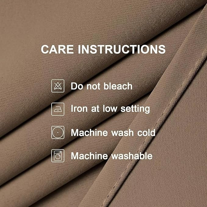 Joydeco Blackout Curtains for Bedroom 72 inch Long 2 Panels, Thermal Insulated Room Darkening Curtains with Grommets, Soft Window Drapes for Living Room (W52 x L72 Inch, Khaki)