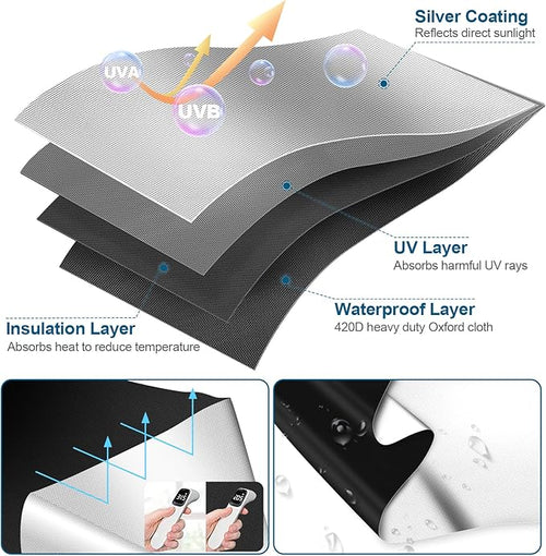 100% Blackout Curtains for Bedroom, Portable DIY Window Blinds, No Drill Window Shades & Blackout Blinds with Stickers & Tabs for Travel, Dorm Room, Media Room (118" x 57")