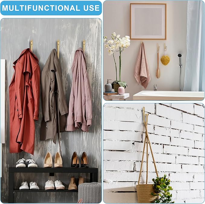 Premium Curtain Holdback, Quality Metal Decorative Curtain Holdbacks with Zinc Alloy Cap Finials,Rust-Proof, Set of 2 Window Curtain Holdbacks,Warm Gold
