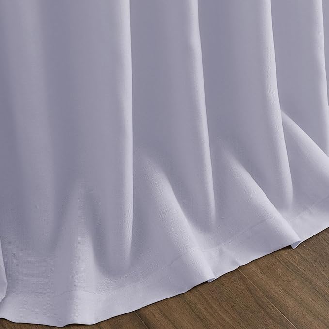 Nanspring Lavender Purple Linen Curtains 84 Inch Length 2 Panels Set for Living Room Boho Decor Light Filtering Semi Sheer Curtain Back Tab Modern Luxury Drapes for Bedroom Office 52x84