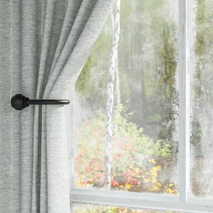 Hion Curtain Holdbacks Black 2pcs, Curtain Tiebacks Wall Mounted Curtain Hooks Holders for Drapes