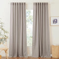 RYB HOME Sheer Curtains 95 inches Long - Linen Texture Semi Sheer Draperies Light Airy Breezy Window Decor for Sun Room Hotel Office Dorm Open House Bedroom, Birch Brown, W 52 x L 95, 2 Pcs