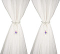 SUQ I OME 2 Pack of Luxury Crystal Beaded Magnetic Curtain Tieback and Holdback Curtain Clips Curtain Buckle Curtain Holder Blingbling Curtain Holdbacks for Drapes,Colorful