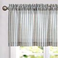 jinchan Valance Curtain Linen Textured Striped Window Curtain for Living Room Light Filtering Farmhouse Valance for Kitchen Rod Pocket 1 Panel 16 Inch Blue on Linen 1 Panel
