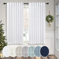 Pitalk Solid White Curtains 54 Inch Length for Bathroom 2 Panels Set Rod Pocket Back Tab Linen Organic Look Light Filtering Semi Sheer Energy Efficient Curtains for Boys Nursery Childrens Room 52x54