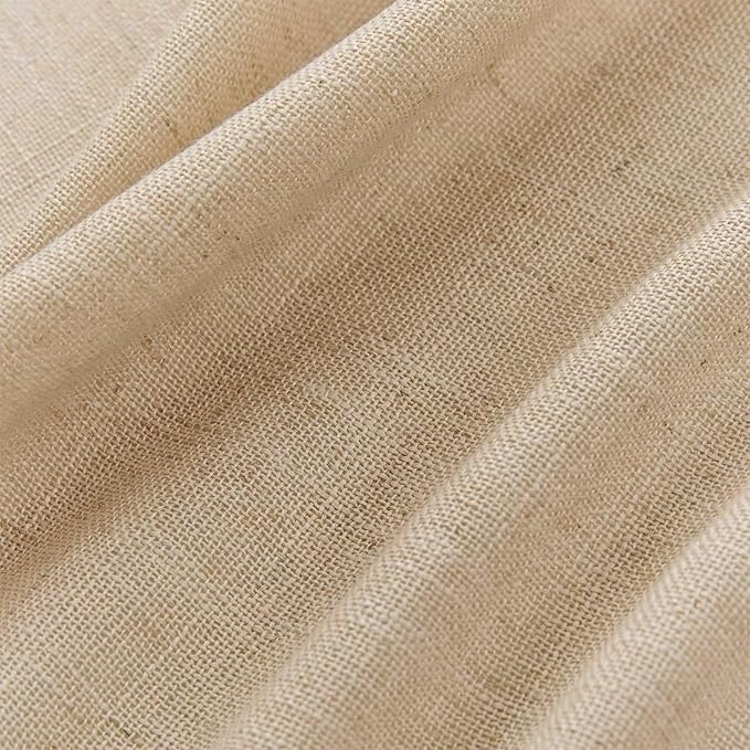 Joydeco Linen Curtains 108 Inch Length 2 Panel Sets,Light Filtering Curtains for Bedroom 52 Inch Wide Living Room Drapes with Back Tabs & Rod Pockets (W52 x L108 Inch, Ecru)