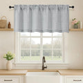OVZME Grey Valance for Windows, Light Filtering Faux Linen Textured Small Kitchen Valances for Windows, Dual Rod Pocket Farmhouse Short Curtain for Bathroom Basement, 60Wx20L inch, 1 Piece