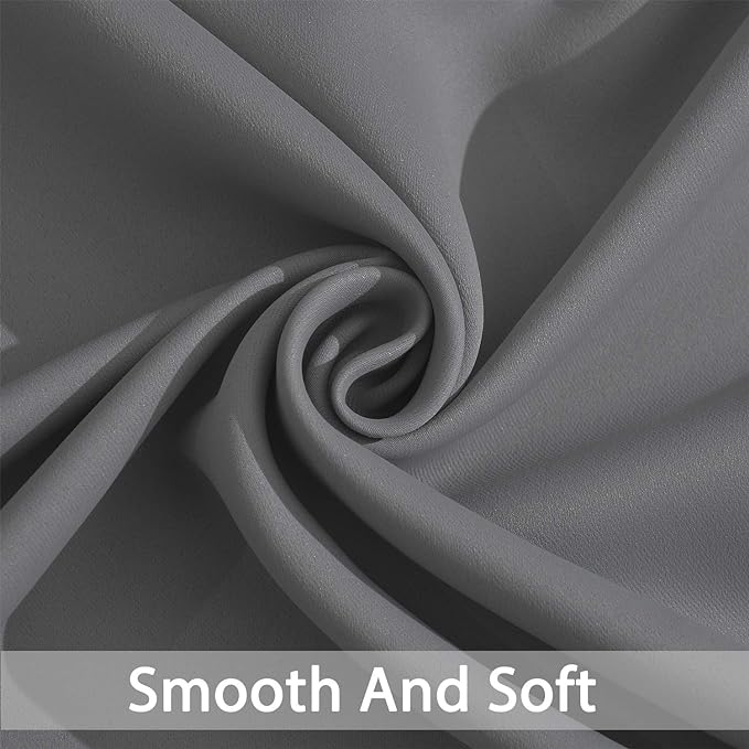 Yakamok Blackout Patio Curtains 100x96 Inches for Sliding Door Extral Wide Blackout Curtain Panels Thermal Insulated Room Divider - Grommet Top, 8' Tall by 8.3' Wide - Grey