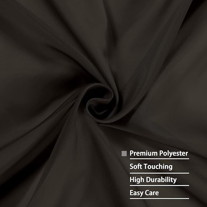 OWENIE Sheer Chocolate Curtains, Sheer Curtains 84 inch Length 2 Panels Set, Rod Pocket Voile Fimly Sheer Drapes for Living Room/Bedroom, 2pcs, Each 42" W x 84" L