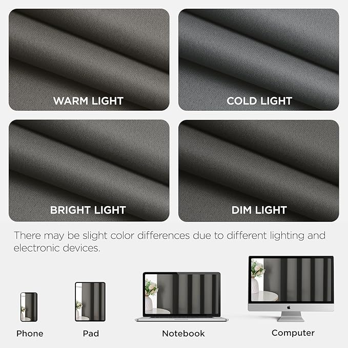 Joydeco Blackout Door Curtain for Doorway Privacy 78 Inches Long, Grommet Closet Curtain for Open Closet, Room Divider for Bedroom Living Room (Light Grey, 40Wx78L, 1 Panel)