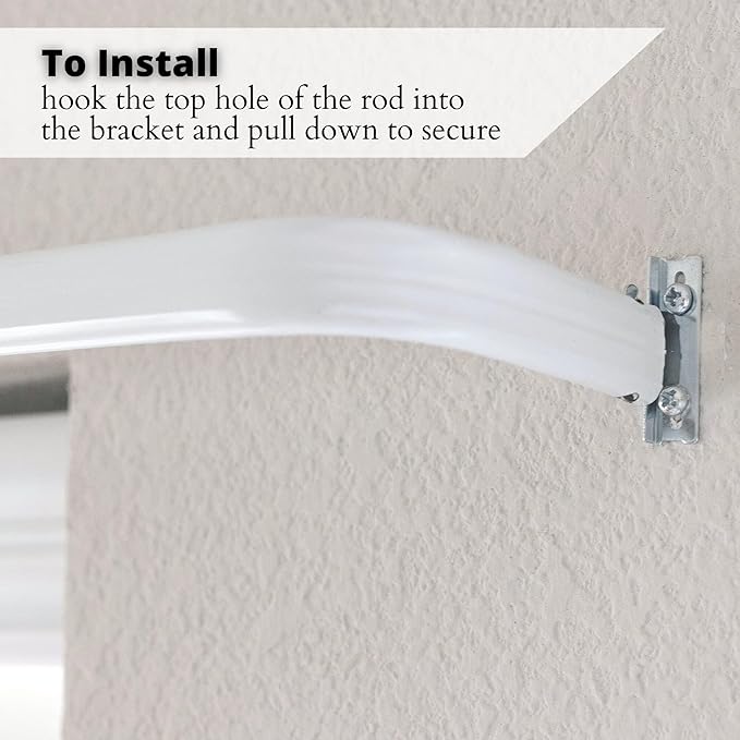 Yafa Home Fashion Heavy Duty Single Standard Adjustable Curtain Rod Hardware Included(White,48"-84")
