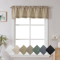 Chyhomenyc Camel Valance for Windows, Light Filtering Faux Linen Textured Small Window Kitchen Curtain, Rod Pocket Short Valance for Bathroom Laundry Basement, 60Wx14L inch, 1 Piece