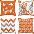 Hexagram Geometric Orange Pillow Covers 20x20 Set of 4, Decorative Outdoor Boho Modern Throw Pillow Covers, Home Sweet Home Farmhouse Cushion Case for Couch Sofa Bedroom Indoor Decor(No Insert)