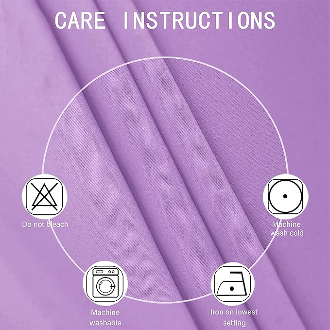LEMOMO Lavender Thermal Blackout Curtains/42 x 72 Inch/Set of 2 Panels Room Darkening Curtains for Bedroom