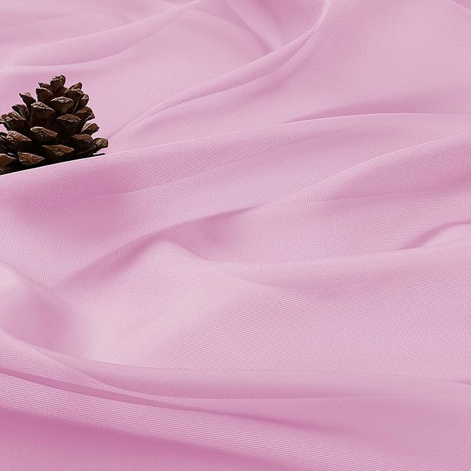 OVZME Light Pink Bedroom Curtains 2 Panel Sets 90 Inch Length, 59 Inch Extra Wide Light Filtering Light Weight Soft Window Treatment Panels for Study Room Living Room Guest Room, 59Wx90L Inches