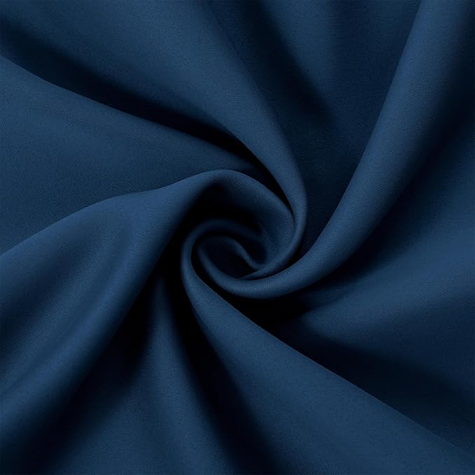 LEMOMO Navy Blackout Curtains/38 x 54 Inch Length/Set of Two Panels Grommet Bedroom Curtains