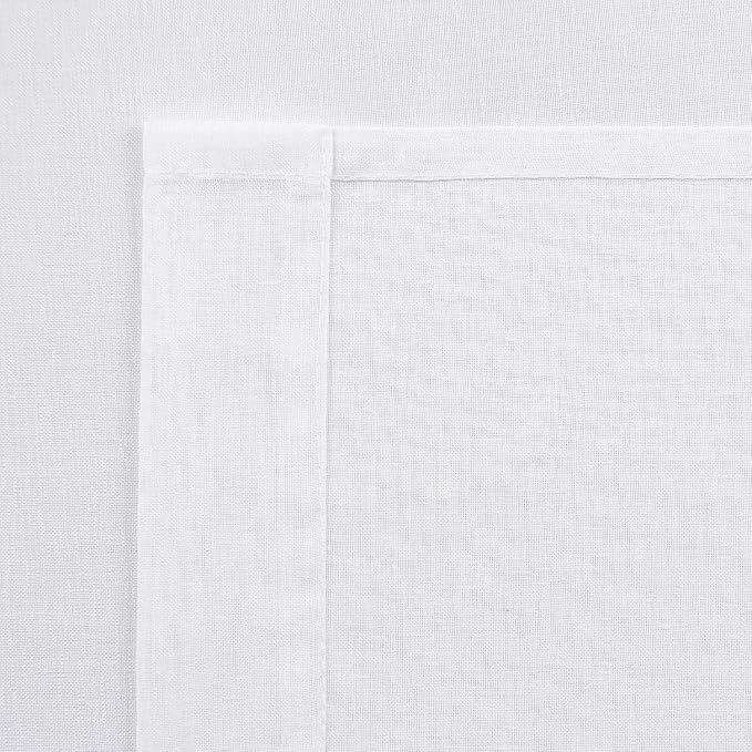 DWCN White Sheer Curtains 96 inch Length 2 Panels Set, Elegant Rod Pocket Solid Color Window Treatments, Home Decor Voile Sheer Drapes with Light Through for Bedroom/Living Room, 2pcs, Each W70 x L96