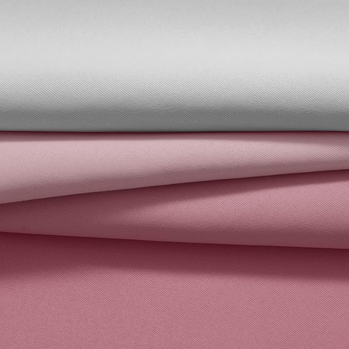 Yakamok Room Darkening Gradient Color Ombre Curtains 84 Inch Length, Thermal Insulated Grommet Window Drapes for Living Room/Bedroom (Pink and Greyish White, 2 Panels, 52x84 Inch)